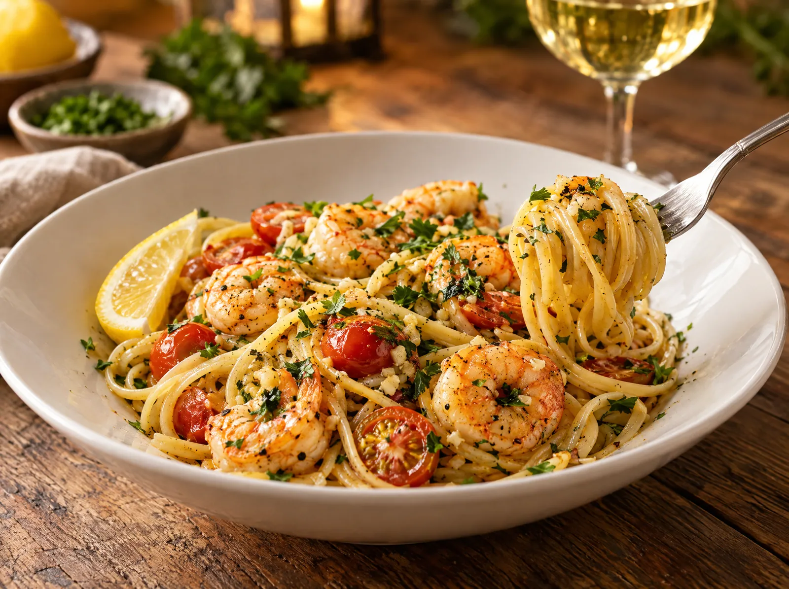 Pasta con camarón