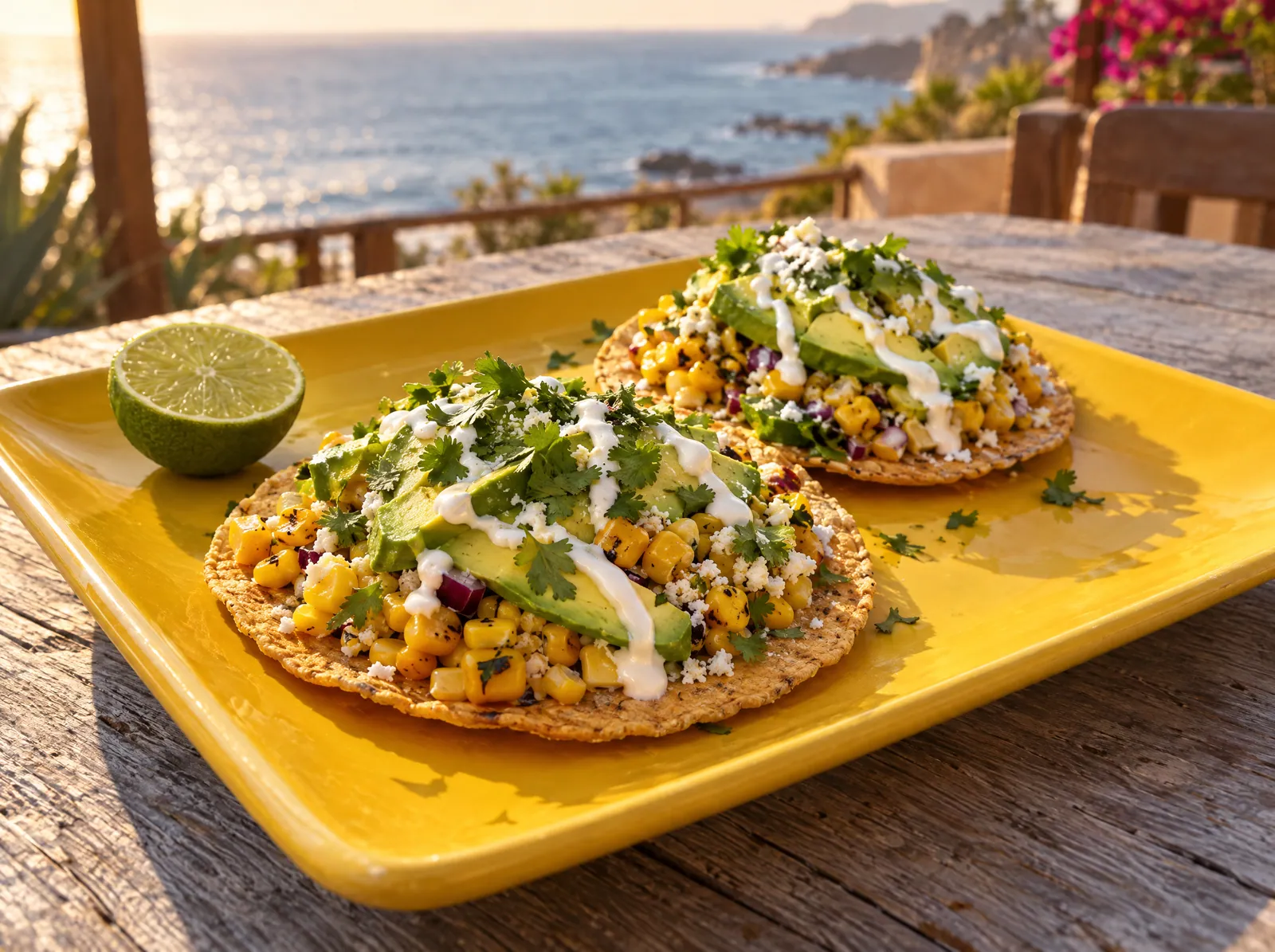 Tostadas de elote
